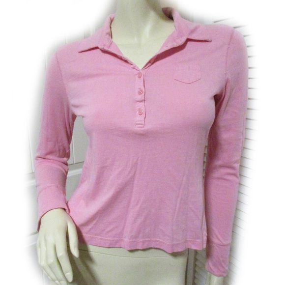 pink long sleeve polo